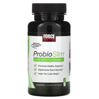 Force Factor ProbioSlim, Digestive Support + Weight Management, 60 Capsules