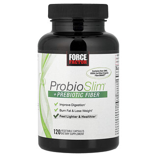 Force Factor, ProbioSlim® + Prebiotic Fiber, Probiotika mit Ballaststoffen, 120 pflanzliche Kapseln