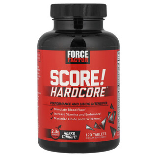 Force Factor, SCORE! Intensificador intenso del rendimiento y la libido, 120 comprimidos