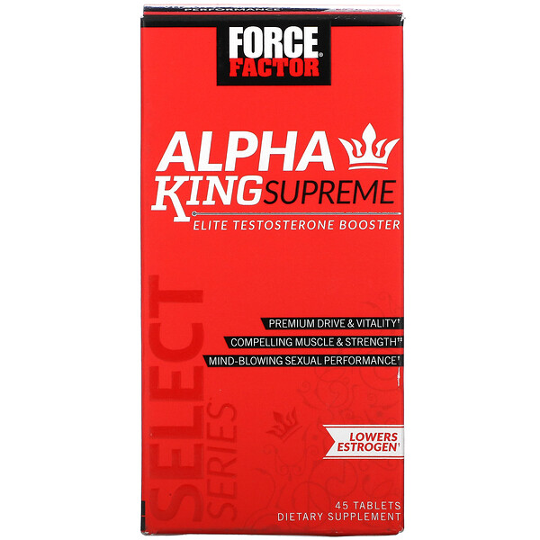 Force Factor, Alpha King Supreme, Elite Testosterone Booster, 45 Tablets