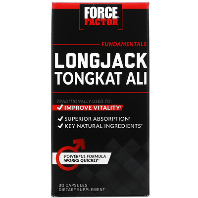 

Force Factor Longjack Tongkat Ali, эврикома длиннолистная, 500 мг, 30 капсул