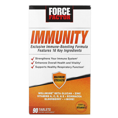Force Factor Immunity, 1,000 mg, 90 Tablets