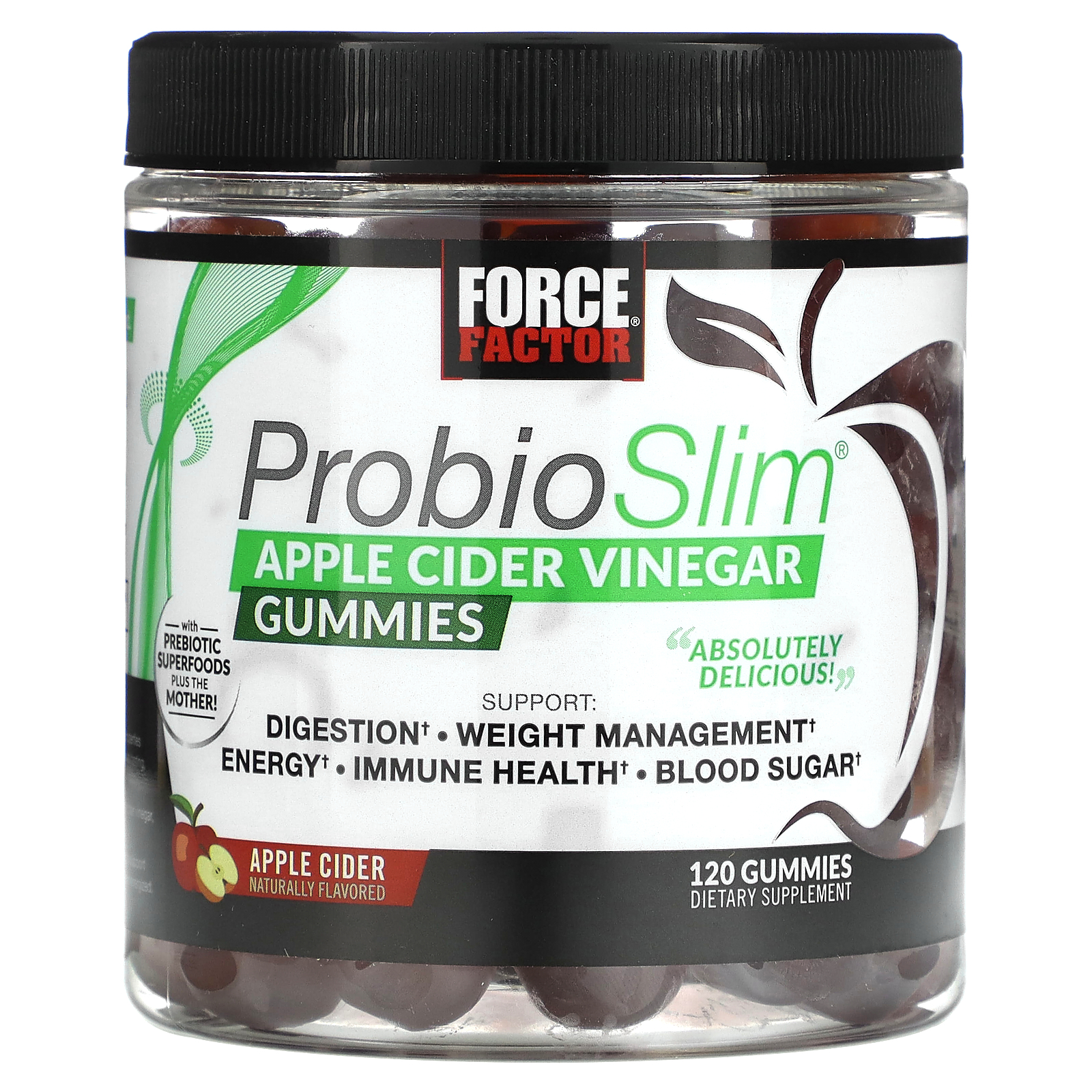 Force Factor, ProbioSlim, Apple Cider Vinegar Gummies, 120 Gummies