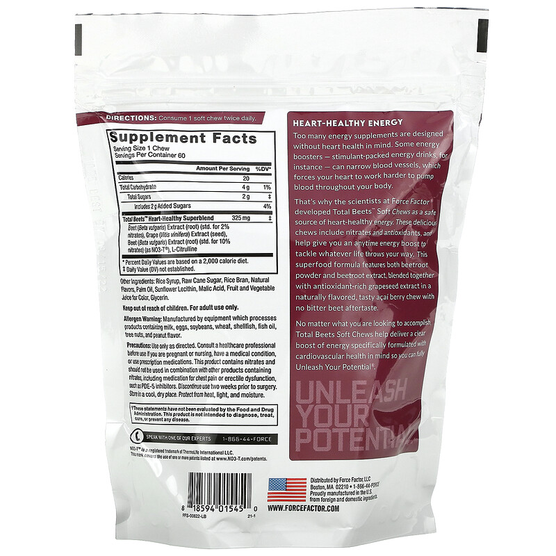 Force Factor, Total Beets, Healthy Energy + Antioxidants, Acai Berry