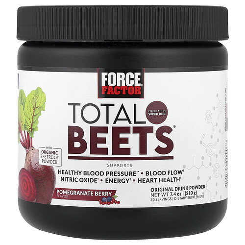 Force Factor Total Beets®, Original Drink Powder, Pomegranate Berry, 7.4 oz (210 g)