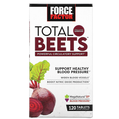 

Force Factor, Total Beets, Powerful Circulation Support, 120 Tablets