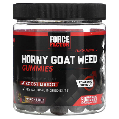 

Force Factor Fundamentals, Horny Goat Weed, маракуйя, 90 жевательных таблеток