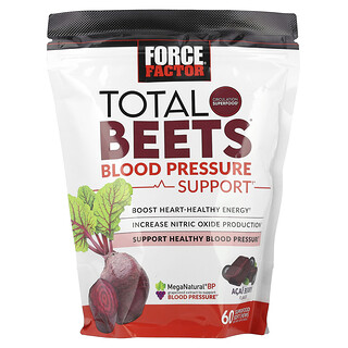 Force Factor, Total Beets®，血壓幫助，巴西莓，60 片軟咀嚼片