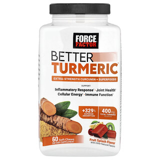 Force Factor, Better Turmeric®, Curcumin + Superfoods, Fruit Splash, 60 Kau-Snacks