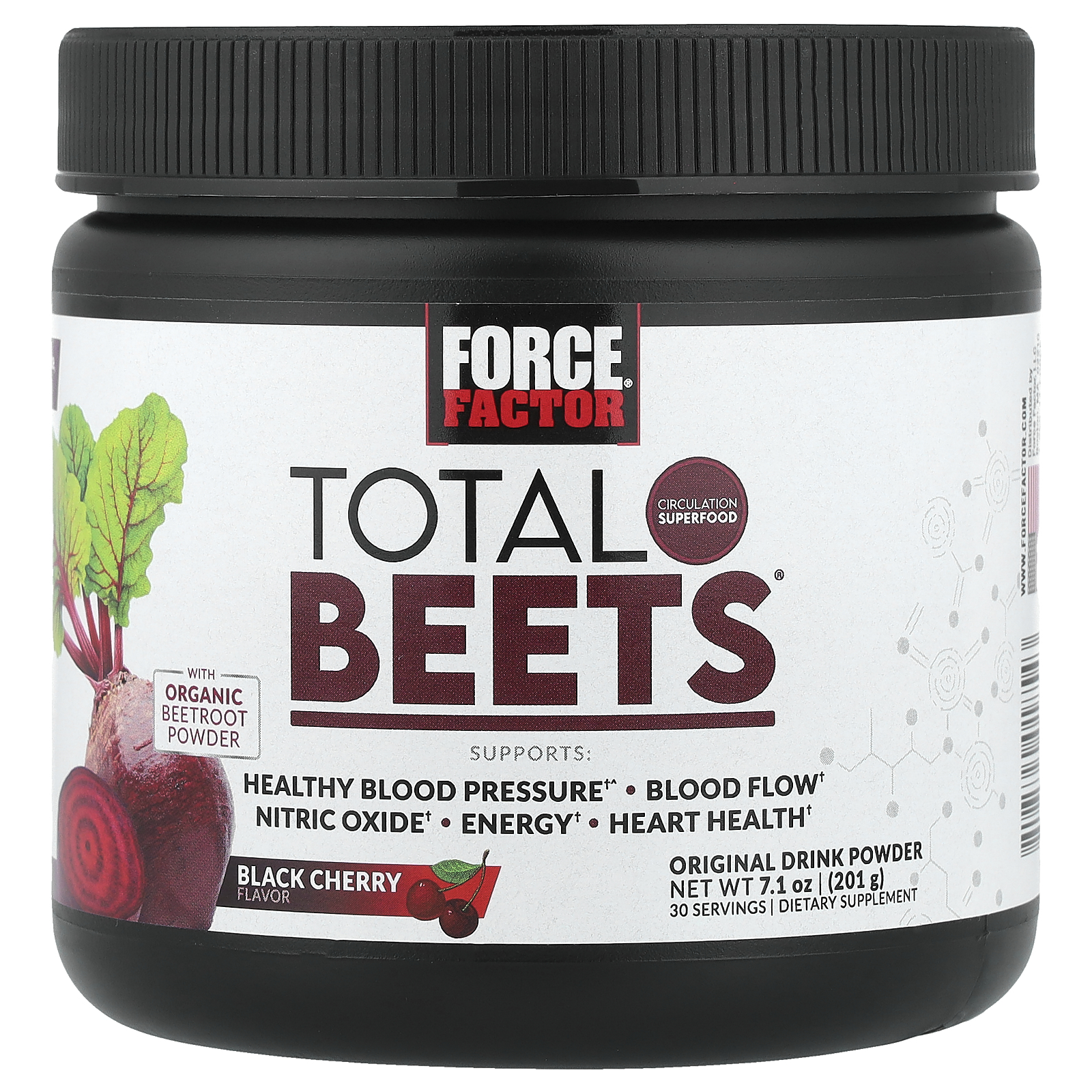 Force Factor (포스팩터), Total Beets®, 오리지널 드링크 분말, 블랙 체리 맛, 201g(7.1oz)