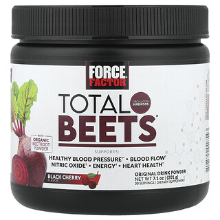 Force Factor, Total Beets，原味飲品粉，黑櫻桃味，7.1 盎司（201 克）