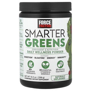 Force Factor, Smarter Greens®, Daily Wellness Powder, Naturally Unflavoured, 10.2 oz (288 g)