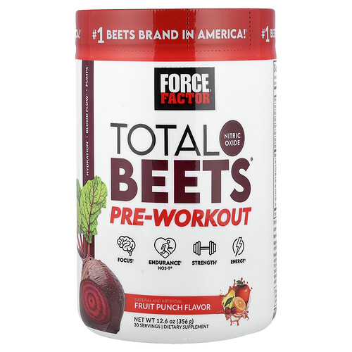 Force Factor, Total Beets®, Pre-Workout, Fruit Punch, 12.6 oz (356 g)
