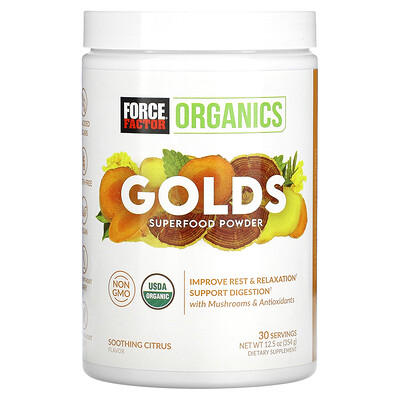 

Force Factor, Organics, Golds, Superfood Powder, Soothing Citrus, 12.5 oz (354 g)