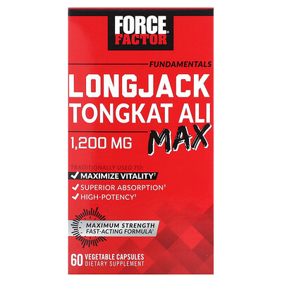 

Force Factor Fundamentals LongJack Tongkat Ali Max 1200 мг 60 растительных капсул