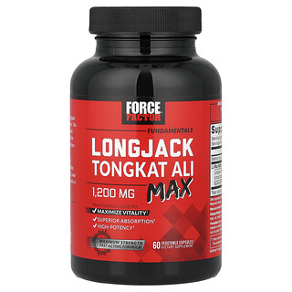 Force Factor, Fundamentals, LongJack Tongkat Ali Max, 60 Vegetable Capsules