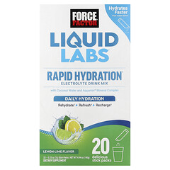 Liquid Labs, Суміш для приготування напою з електролітами для швидкого зволоження, лимон і лайм, 20 пакетиків-стіків по 7 г (0,25 унції)