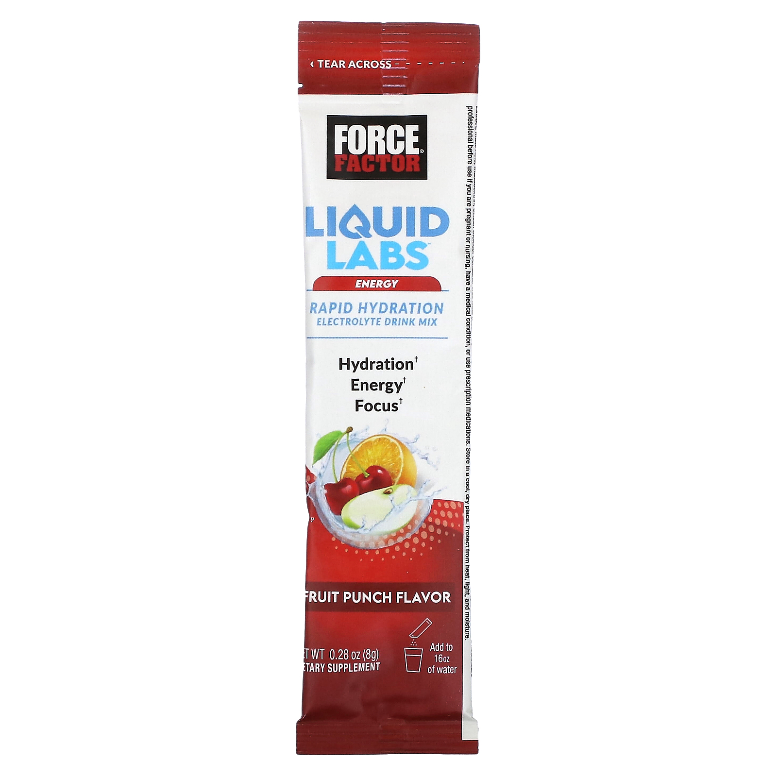 Force Factor, Liquid Labs Energy, Rapid Hydration Electrolyte Drink Mix