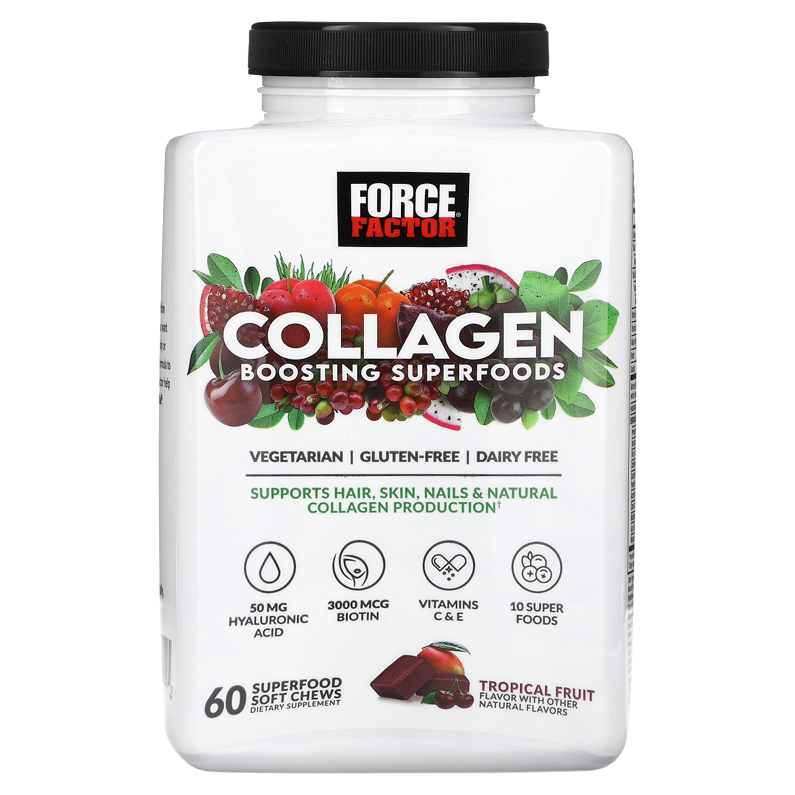 Force Factor, Collagen Boosting Superfoods, Tropical Fruit, 60