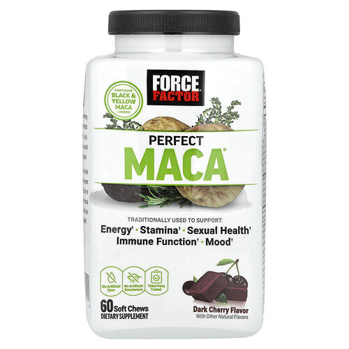 Force Factor Perfect Maca®, Dark Cherry, 60 Soft Chews