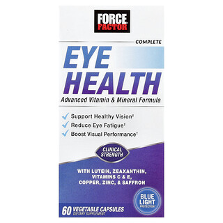 Force Factor, Complete Eye Health, Advanced Vitamin & Mineral Formula, 60  Vegetable Capsules