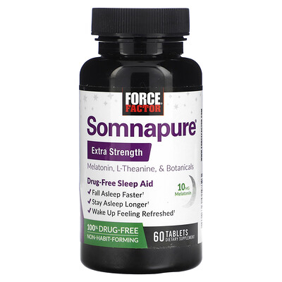 

Force Factor Force Factor Somnapure Extra Strength Melatonin L-Theanine & Botanicals 60 Tablets