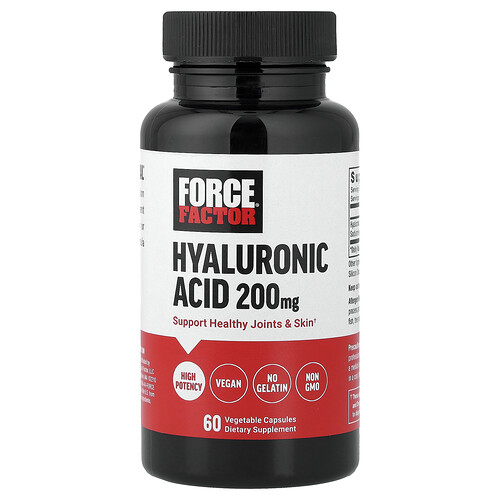 Force Factor, ヒアルロン酸、200mg、ベジカプセル60粒