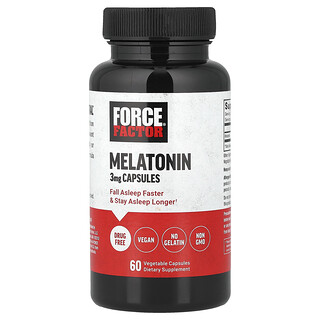 Force Factor, Melatonin, 3 mg, 60 biljnih kapsula