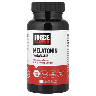 Force Factor, Melatonina, 5 mg, 60 cápsulas vegetales