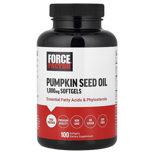 Force Factor, Pumpkin Seed Oil, 2,000 mg, 100 Softgels, (1,000 mg Per Softgel)