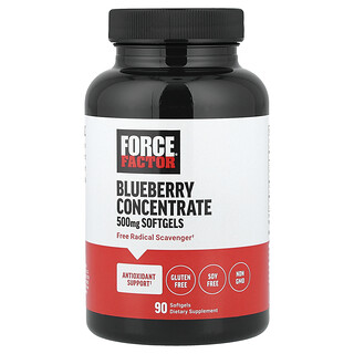Force Factor, Blueberry Concentrate, Heidelbeerkonzentrat, 500 mg, 90 Weichkapseln
