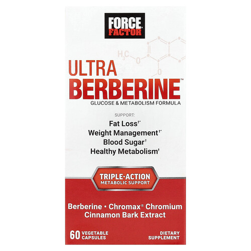 Force Factor Ultra Berberine™, Glucose & Metabolism Formula, 60 Vegetable Capsules