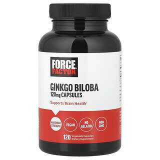 Force Factor, Ginkgo Biloba, 120 mg, 120 Kapsul Nabati