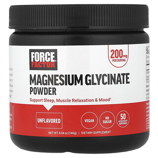 Force Factor, Serbuk Magnesium Glisinat, Tidak Berperisa, 4.94 oz (140 g)