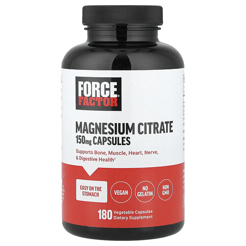 Force Factor, Magnesium Citrate, 150 mg, 180 Vegetable Capsules