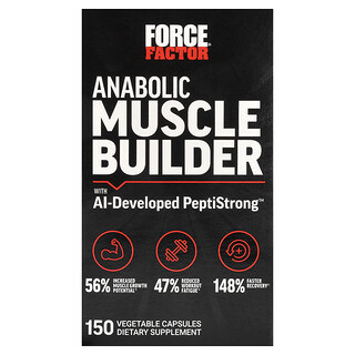 Force Factor, Anabolic Muscle Builder With AI-Developed PeptiStrong™, 150 Vegetable Capsules