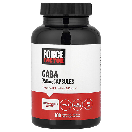 Force Factor GABA, 750 mg, 100 Vegetable Capsules