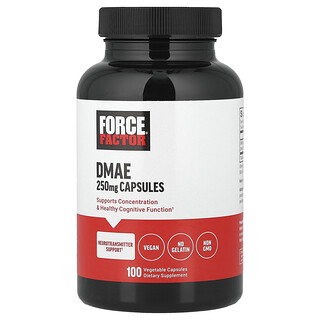 Force Factor, DMAE, 250 mg, 100 cápsulas vegetales