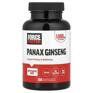 Force Factor, Panax Ginseng, 100 plantaardige capsules (500 mg per capsule)