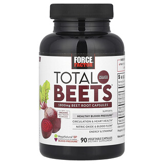 Force Factor, Total Beets®，1800 毫克，90 粒素食膠囊（每粒膠囊 600 毫克）