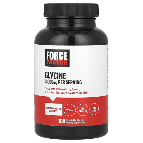 Force Factor, グリシン、ベジカプセル100粒（1粒あたり1,000mg）