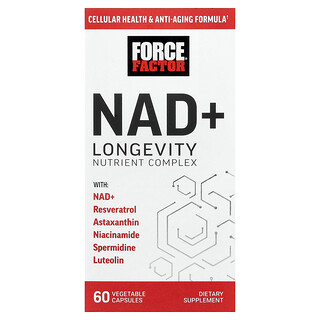 Force Factor, NAD+, Complexe nutritif longévité, 60 capsules végétales