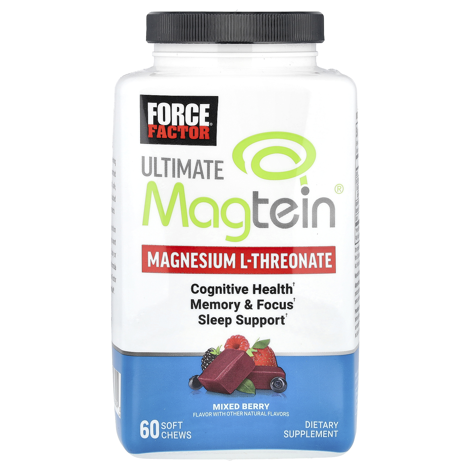 Force Factor (포스팩터), Ultimate Magtein®, 마그네슘 L-트레온산, 혼합 베리, 소프트츄 60개