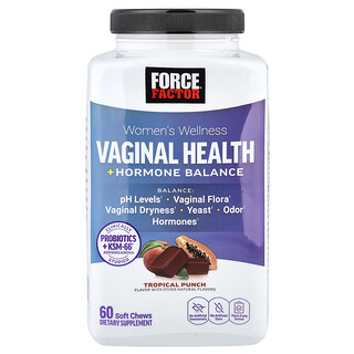 Force Factor, Women's Wellness, vaginale Gesundheit + Hormonhaushalt, „Tropical Punch“, 60 Kau-Snacks