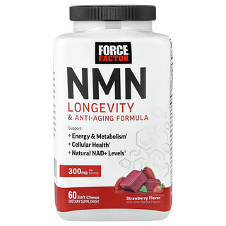 Force Factor, NMN, 장수 & 안티에이징 포뮬라, 딸기, 소프트츄 60개