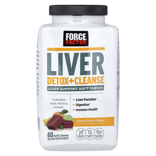 Force Factor Liver Detox + Cleanse, Citrus Punch, 60 Soft Chews