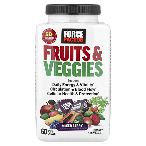 Force Factor Fruits & Veggies Soft Chews Mixed Berry - 60.0 ea