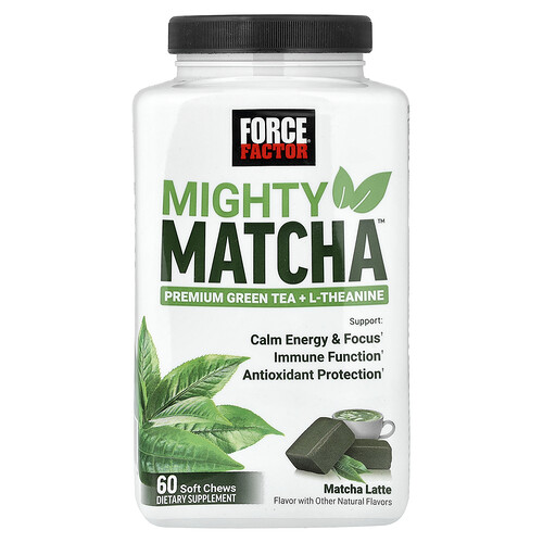 Force Factor Mighty Matcha™, Match Latte, 60 Soft Chews