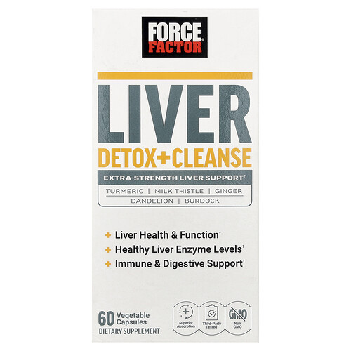Force Factor, Leber-Detox + -Reinigung, 60 pflanzliche Kapseln
