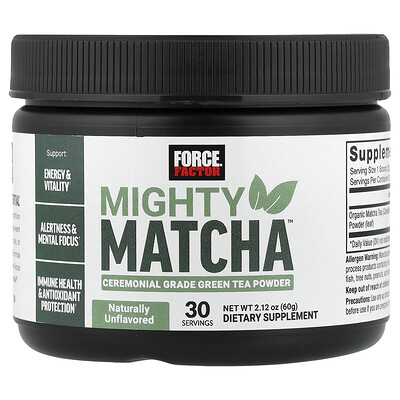 Force Factor, Mighty Matcha™, Matcha, Sin sabor, 60 g (2,12 oz)